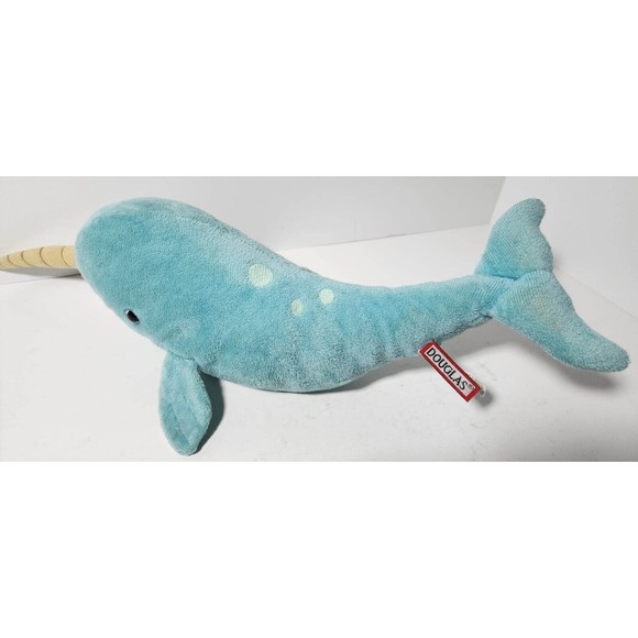 Douglas Cuddle Toys~Spike the Plush Turquoise Narwhal Stuffed Animal - Picture 2 of 9
